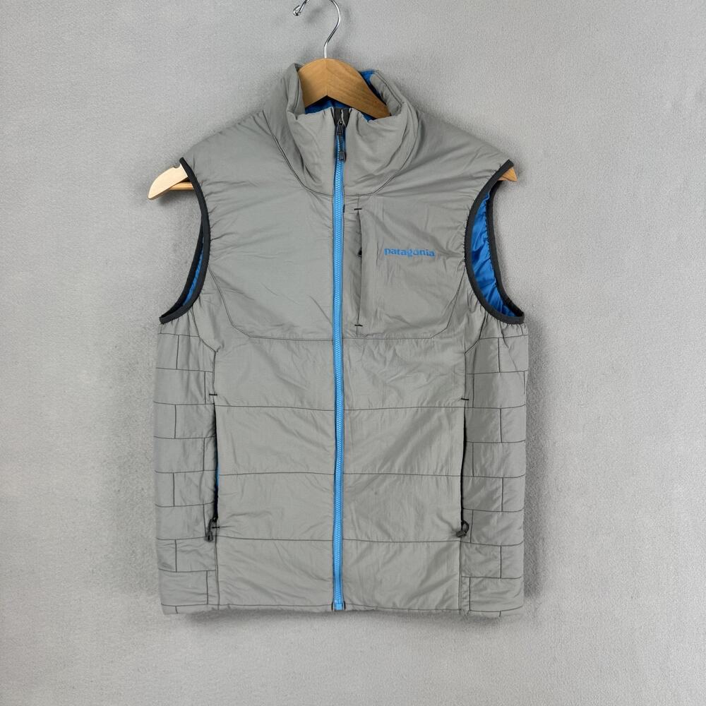 Patagonia Nano Air Vest Mens Small Gray Quilted Insulated Lightweight Full Zip